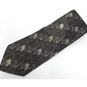Luciano Gatti Elite Tie Mens Brown Textured Abstract Silk Italy Designer Classic